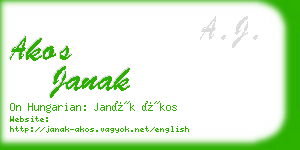 akos janak business card